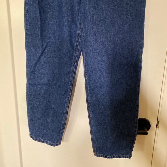 Zara High Rise Paper Bag Slouchy Loose Jeans Blue - Picture 4 of 9